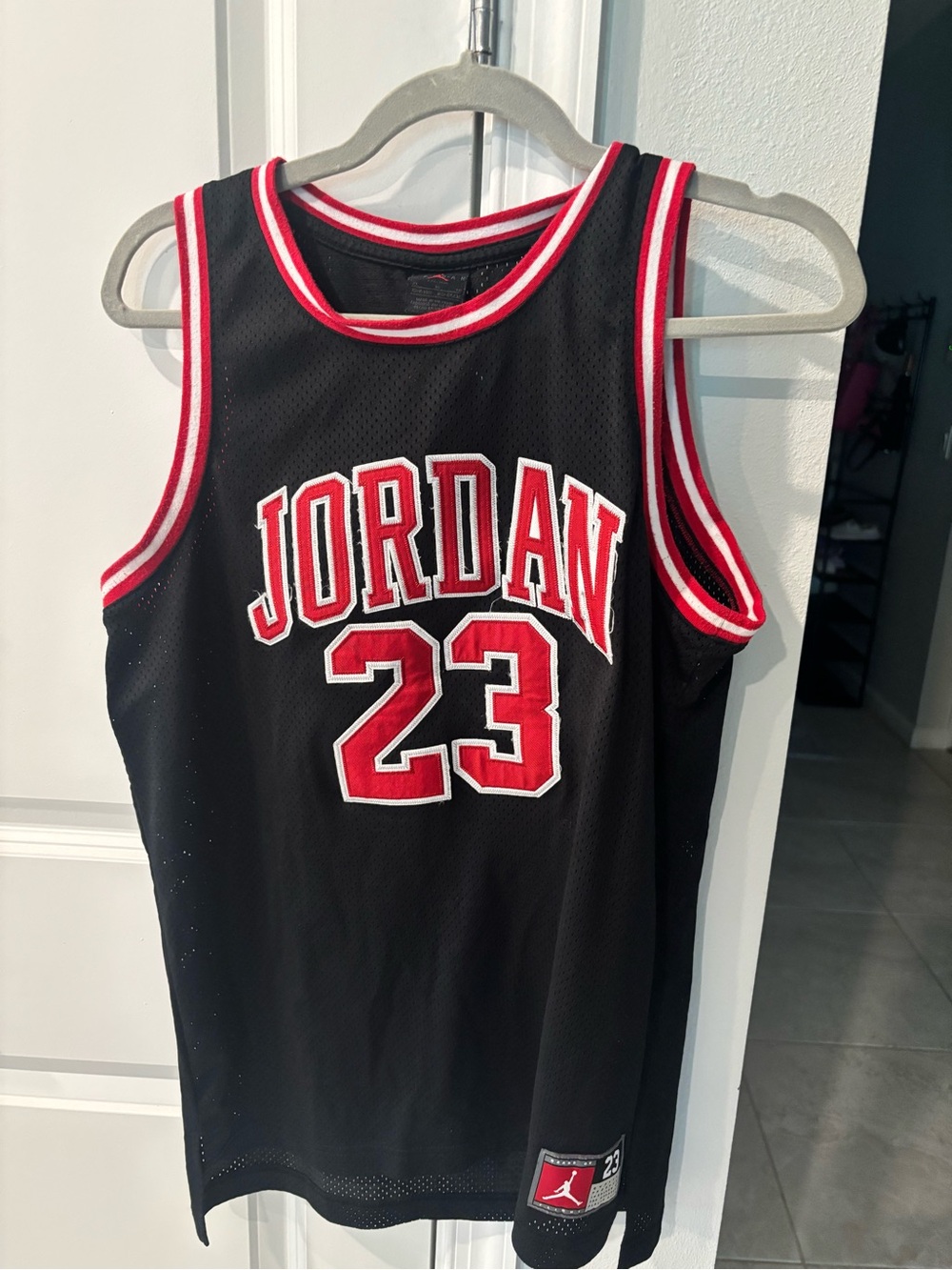 Jordan Kids Black & Red Basketball Jersey 23